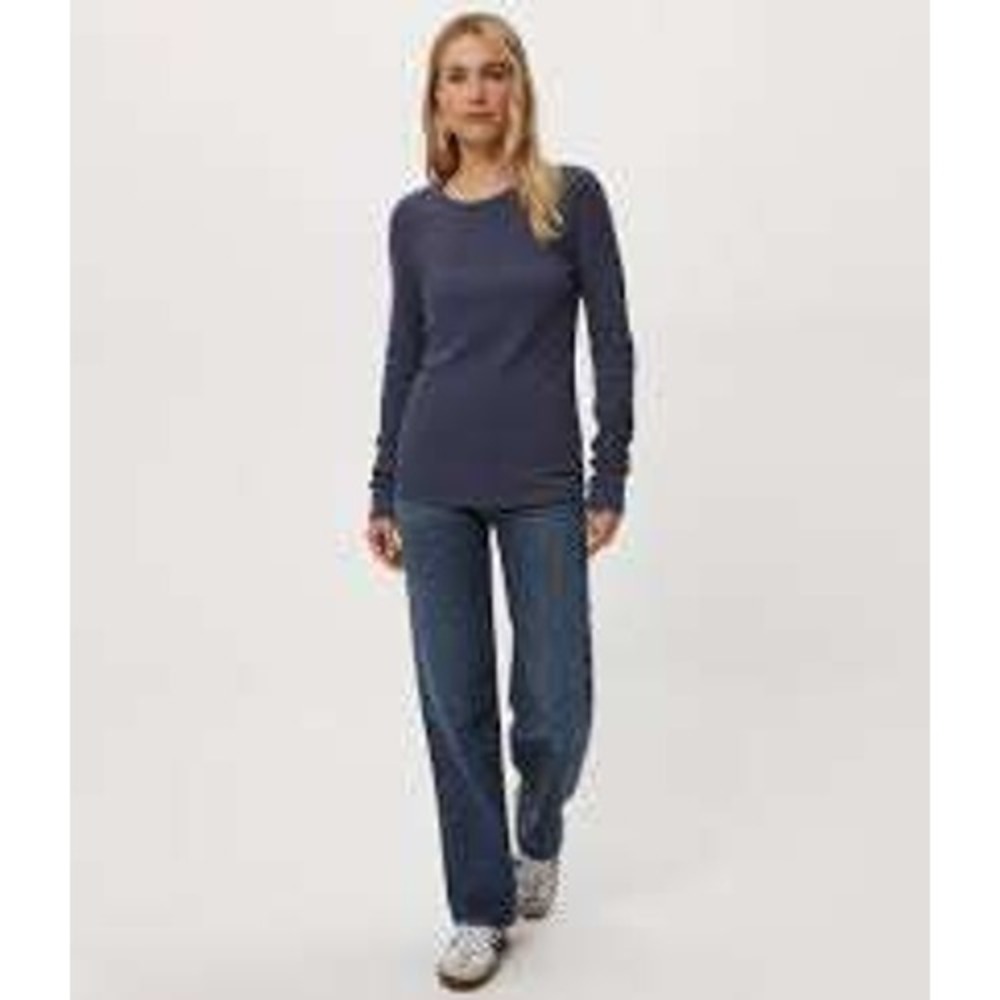 Michael Stars Juliet Crew Neck Thermal Top Nocturnal Purple 1403 Small NWT